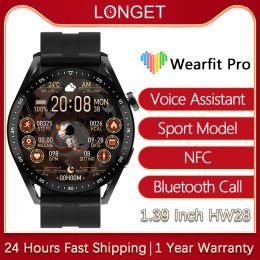 Watches Smartwatch Smart Watch Men HW28 NFC Full Touch Screen Sport Fitness Watch Bluetooth Call For Android ios Huawei Xiaomi Apple