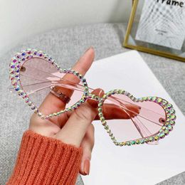 designer sunglasses 10% OFF Luxury Designer New Men's and Women's Sunglasses 20% Off peach-heart lovely cat's eye heart-shaped handmade diamond glasses