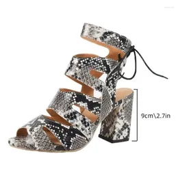 Sandals 2024 Fashion Gladiator Women High Heels Women's Casual Open Toed Snake Pattern Pumps Ladies Zapatos Mujer