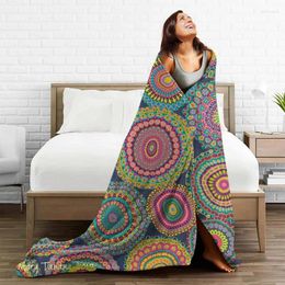 Blankets Bohemia Blanket Fleece Printed Traditional Moroccan Colored Breathable Lightweight Throw For Bedding Travel Bedspreads