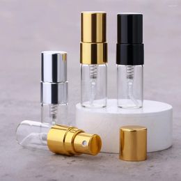 Storage Bottles 50pcs 2ml Mini Refillable Perfume Bottle Spray Atomizer Portable Travel Cosmetics Container High-seal Empty Glass