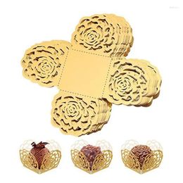 Baking Tools 10Pcs Chocolate Tray Paper Truffle Wrappers Liners Candy Cups Hollow Rose Lace Wrapping Decoration