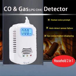 Detector Home Security Fire Alarm CO Gas Leak Detector Combustible Propane Butane Methane Natural Gas Sensor Antifire Warning EU Plug