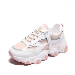 Casual Shoes 2024 Summer Korean Version Of All-match Breathable Little Daisy Old Women's Sports Height-increasing