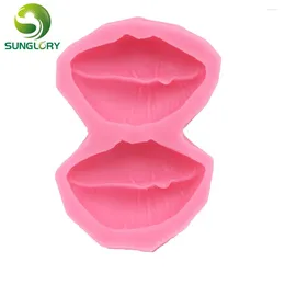 Baking Moulds Kitchen Sugar Craft 2 Sexy Lips Silicone Fondant Cake Mold Chocolate Mould Decorating Tools 3D Soap