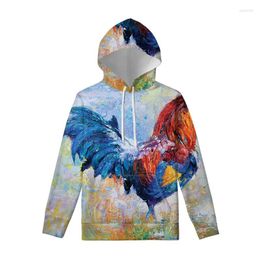 Men's Hoodies Chinese Rooster Pattern Hoodie Men Women 3D Printed Animal Chicken Long Sleeves Hoody Street Casual Pullover Swearshirt