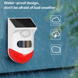 Siren Wireless TUYA Smart Life Infrared Detector Alarm System Solar Siren Outdoor PIR Waterproof Wireless Strobe Siren Use With P108