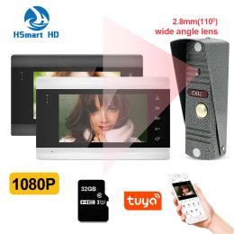 Intercom HD 7Inch WiFi Tuya Smart Residential Video Intercom Kit for Home Private House System Doorphone with Doorbell night Metal Camera