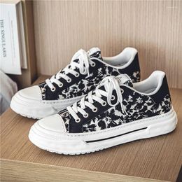 Casual Shoes Men's 2024 Summer Board Low Cut Fabric Face Breathable Youth Versatile Fashion Printing Trend