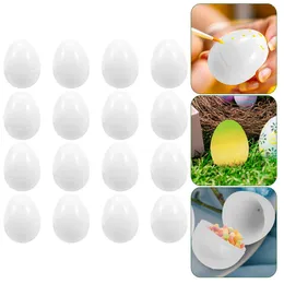 Decorative Figurines 16 Pcs Plastic Eggs Gift Bag Easter Supplies Shell Eggshell Plaything Empty White Open Surprise Openable