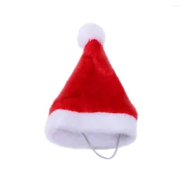 Dog Apparel Christmas Santa Claus Hat Red White Plush Pet Winter Windproof Xmas Cat Cap Decor For Year Party Supplies