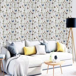 Wall Stickers PVC European Wallpaper Sticker Butterfly Pattern Background Decoration For Home Living Room Bedroom Decor Wallpapers