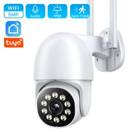 Cameras 5MP 5X Zoom Mini IP Camera WiFi 3MP Tuya Smart Ai Auto Tracking Home Security Camera Outdoor Color IR Night Vision CCTV Camera