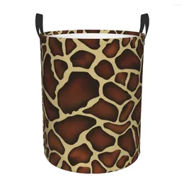 Laundry Bags Basket Giraffe Skin Texturing Cloth Folding Dirty Clothes Toys Storage Bucket Household