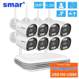 Doorbell Smar Wifi Camera Kit 3mp Two Way Audio H.265 Hd Ai Face Detect Outdoor Security Cctv 8ch Nvr Video Surveillance System Icsee