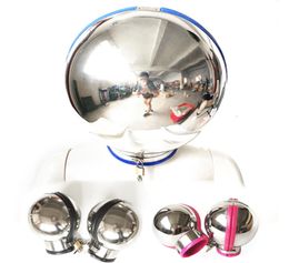 3 Colours Stainless Steel Bondage Set Ball Fist Mitts Constraint Helmet Lock Wrist Sex Toys Hand Cuffs Adult Products G76995779506