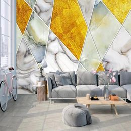Wallpapers Milofi Custom Nordic Personality Retro Abstract Geometric Marble Tv Background Wallpaper Mural