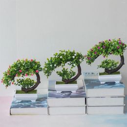 Dekoratif çiçekler mini yapay bitkiler bonsai simüle ağaç saksı sahte masa süsleri fleur yapfielle tuin dekoratie