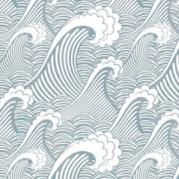 Wallpapers Blue White Waves Spray Wallpaper Japanese Self Adhesive Contact Paper For Dresser Shelf Drawer Line Wall Decor Mural