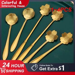Coffee Scoops 1-4PCS Stainless Steel Spoon Mirror Polishing Design Drinking Tools Hand Polish The Round Edge Mixing