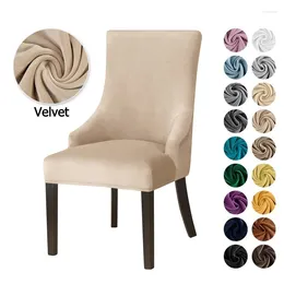 Chair Covers Super Soft Velvet Dining Cover Elastic High Back Sloping Armchairs Slipcovers For Kitchen El Home Decor