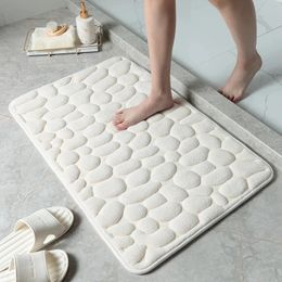 Cobblestone Embossed Bath Mat Nonslip Bathroom Carpets In Wash Basin Bathtub Side Floor Rug Shower Room Doormat Memory Foam Pad 240329