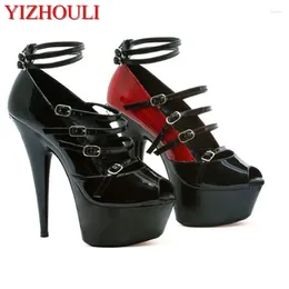 Dance Shoes 15cm Ultra High Heels Fine With Waterproof Paint Shoe Color Matching Diamond Club