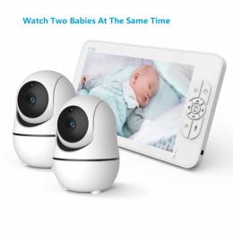 Monitors 7 Inch Wireless Baby Monitor With PTZ Camera High Resolution Nanny Security Camera Night Vision Temperature Monitoring