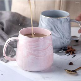 Mugs Europe Milk Coffee Marble Gold Inlay Mug Breakfast Office Home Drinkware Tea Cup For Lover's Gifts Drop