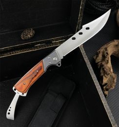 Stainless steel USA dovetail large folding knife Colour wood handle sharp tactical hunting EDC pocket survival knives2804684