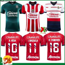 Chivas 23 24 CD Guadalara Soccer Jerseys A.VEGA I.BRIZUELA E.GUTIERREZ C.CALDERON A.ZALDIVAR AARADO F.BELTRAN J.IAS Home Away