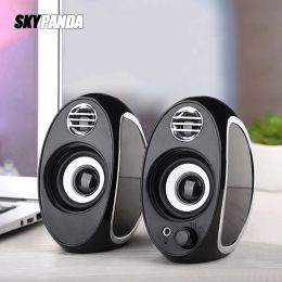 Speakers Bass USB + AUX Wired Computer Speakers A Pair 5W*2 High Power Speakers for Laptop Desktop Phone Portable Multimedia Loudspeaker