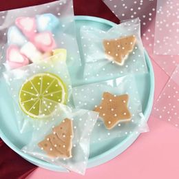 Gift Wrap 100Pcs Frosted Dot Candy Cookies Plastic Bag Pouch Self-adhesive For Packaging Supplies Wholesale Bags Party