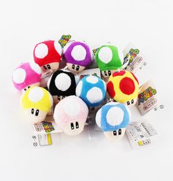 6CM Super Bros Mushroom Keychain Plush pendants toy Japan Anime Mini Bros Luigi Yoshi3365445