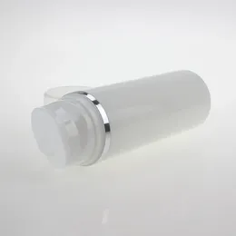 Storage Bottles 100 Ml Vacuum Airless Cosmetic Container With Silver Line Pump Bottle Clear Cap