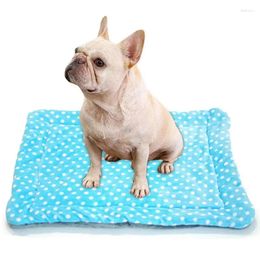 Dog Apparel Double Sided Thick Sleeping Bed Puppy Mat Fleece Pad Beds For Cat Sofa Cushion Home Rug Warm Cover