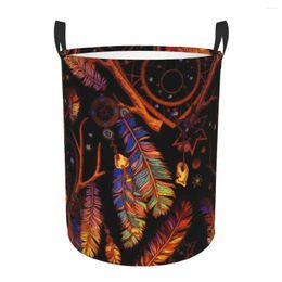 Laundry Bags Waterproof Storage Bag Tribal Boho Dream Catcher Household Dirty Basket Folding Bucket Clothes Toys Organizer