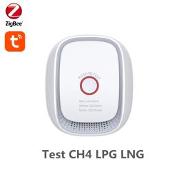 Kits Tuya Zigbee3.0 Combustible LPG Natral Gas Detector Control by Smart Life With Linkage Alarming Feature Works with Home Assistant