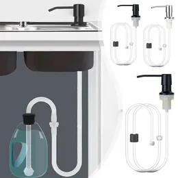 Liquid Soap Dispenser 1m Extension Tube Kit For Kitchen Sink Pump Stainless Steel Head Hand Press