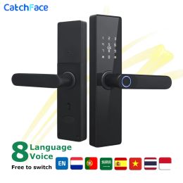 Lock NEW HL4 Tuya Smart Door Lock Safe Digital Electronic Lock With WiFi APP Fingerprint Password RFID Unlock For Home Security