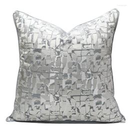 Pillow 1pc Silver Grey Jacquard Cover 30x50 45x45 50x50 Luxury Throw Decorative For Sofa Livingroom Pillowcase