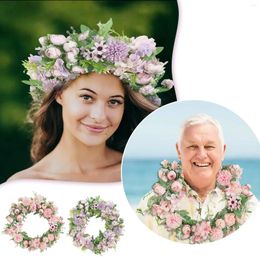 Decorative Flowers Spring Wreaths Mother's Day Carnation Door Ring Christmas Wreath With Lights And Timer