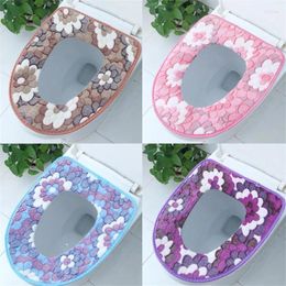 Toilet Seat Covers Soft And Comfortable Flannel Printed SSeat Washable Cover Top Pad Bathroom Decoration