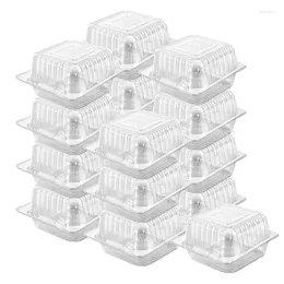 Plates 100 Count Clear Plastic Hinged Clamshell Takeout Tray Containers For Dessert Cakes Cookies Salads Durable