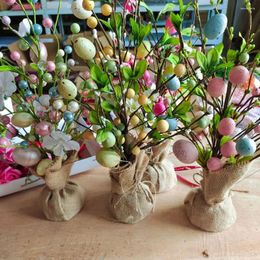 Party Decoration Artificial Egg Tree Handcrafted Easter Table Ornament For Spring Holiday Decor Home Wedding Fine