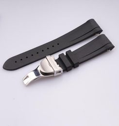 22mm Curved End Silicone Rubber Watch Band Straps Bracelets For Black Bay4728628