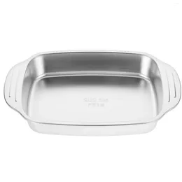 Plates Stainless Steel Bakeware Rectangular Design Tray Metal Roasting Baking Dish Household Pan Pasta Banquet