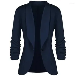 Women's Suits Autumn Women Coats Jackets Office Lady Streetwear Cardigans Female Overcoat Slim Turn-down Collar Single Button Business Suit