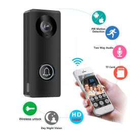 Doorbells 1080P Wireless WiFi Video Doorbell Door Phone Intercom Camera PIR Motion Detection Alarm Remote Unlock