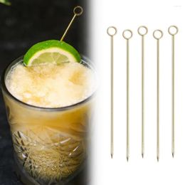 Forks 5Pcs Stainless Steel Cocktail Sticks Fruit Reusable Drink Picks Toothpicks For Drinks Bento Box Accessories